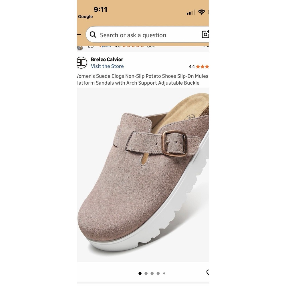 New  Chunky Warm Sand Suede Size10 Comfortable Slip On‎ Buckle